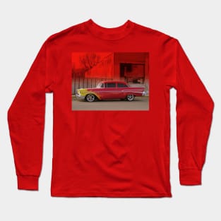 Red 1957 Chevy Flames Long Sleeve T-Shirt